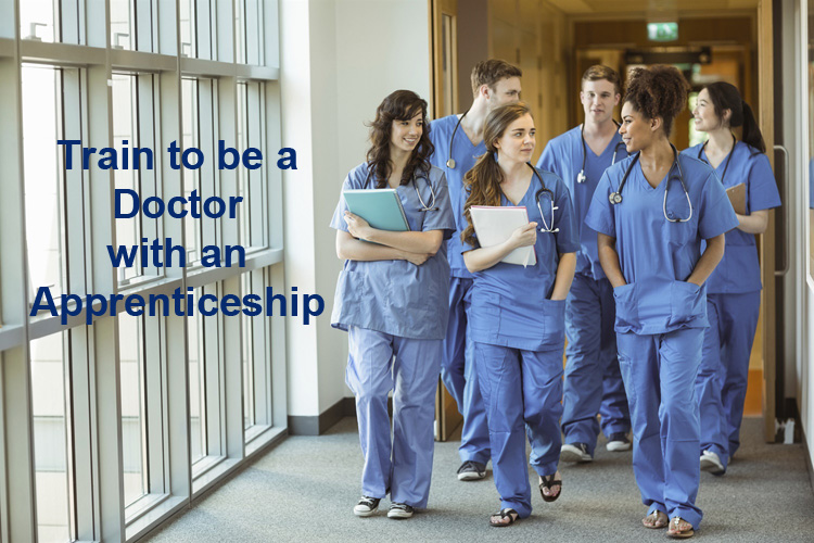 Group of young male and female medical students