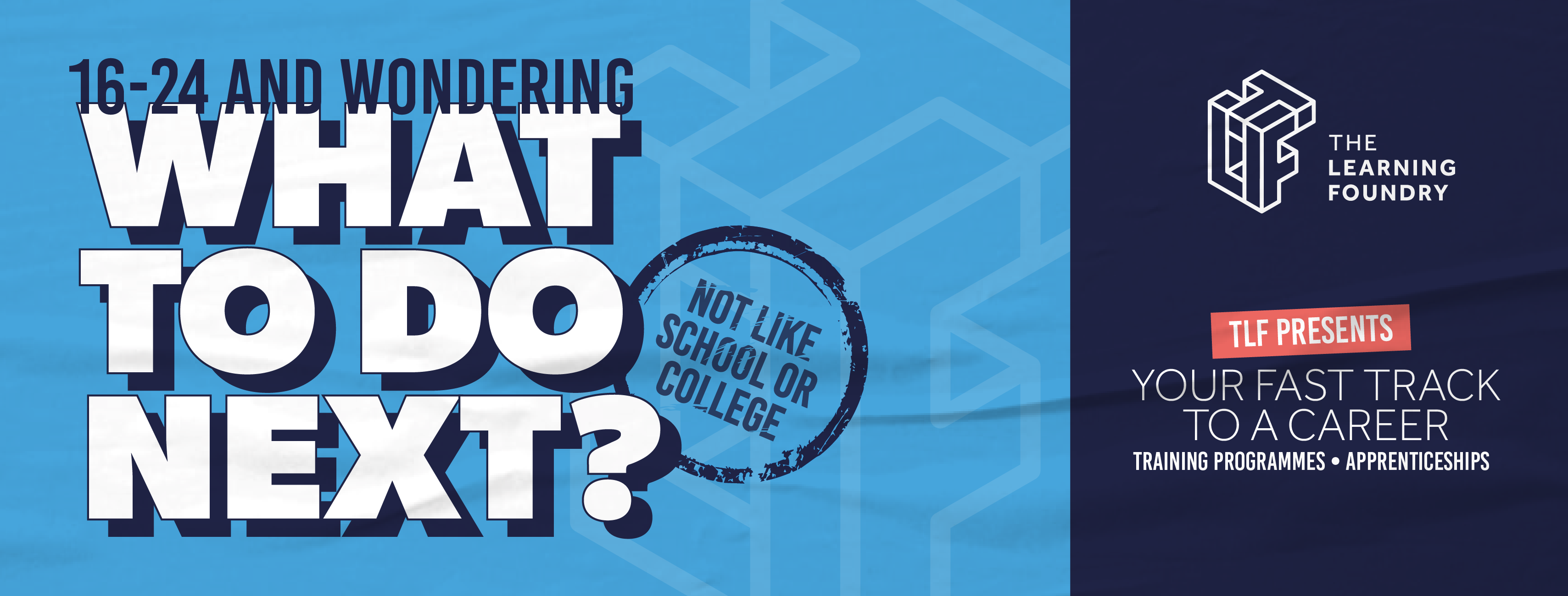 what to do next text on blue background