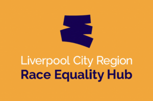 LCR Race Equality Hub in orange and blue