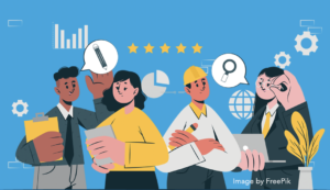 Illustration of various characters in various job roles