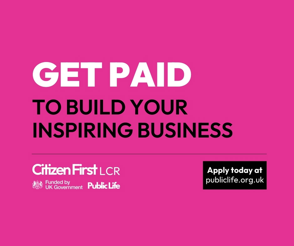 Pink graphic with white text Get Paid - To build your inspiring business