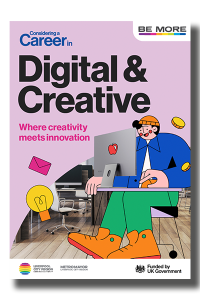 Guide front cover featuring illustration of digital designer