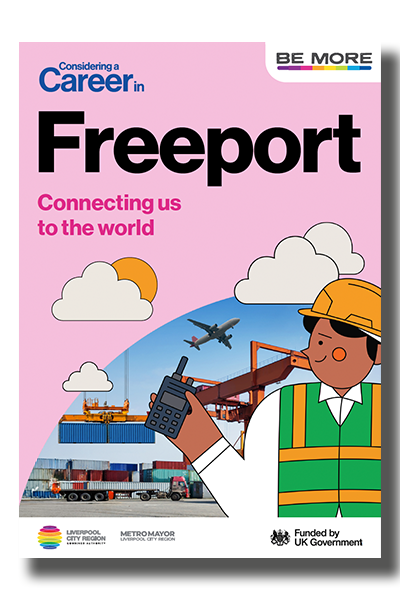 Career guide cover featuring illustration of logistics worker