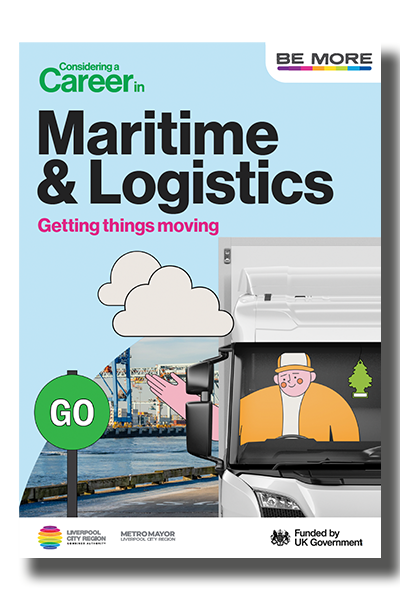 Career guide cover featuring illustration of lorry driver
