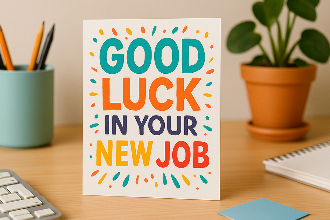 Image of good luck in your new job greeting card