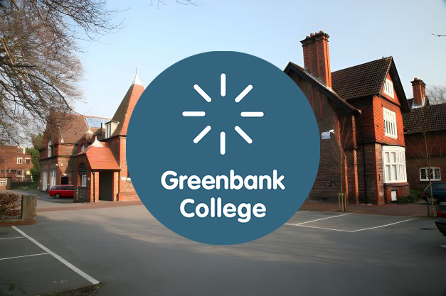 Image of Greenbank College building with logo over the top