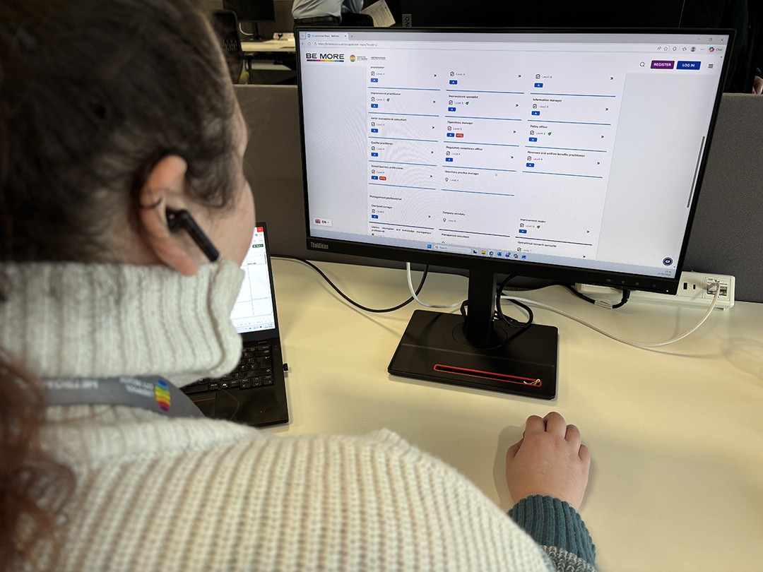 Picture of female apprentice working on laptop