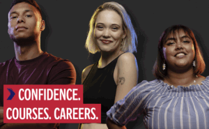 GETTING STARTED WITH THE KING’S TRUST Image of male and two females promoting the King's Trust