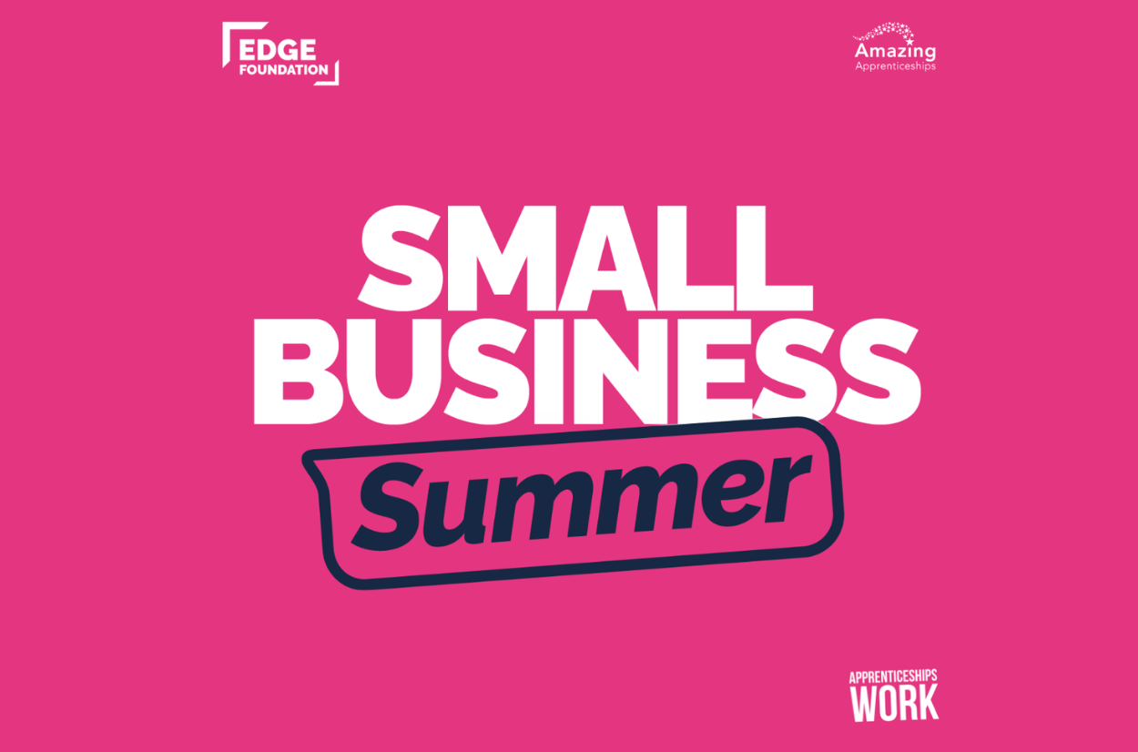Small business summer text on pink background
