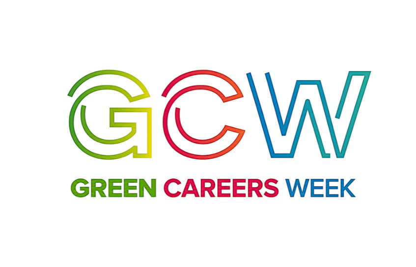 Multi coloured Green Careers Week logo on white background