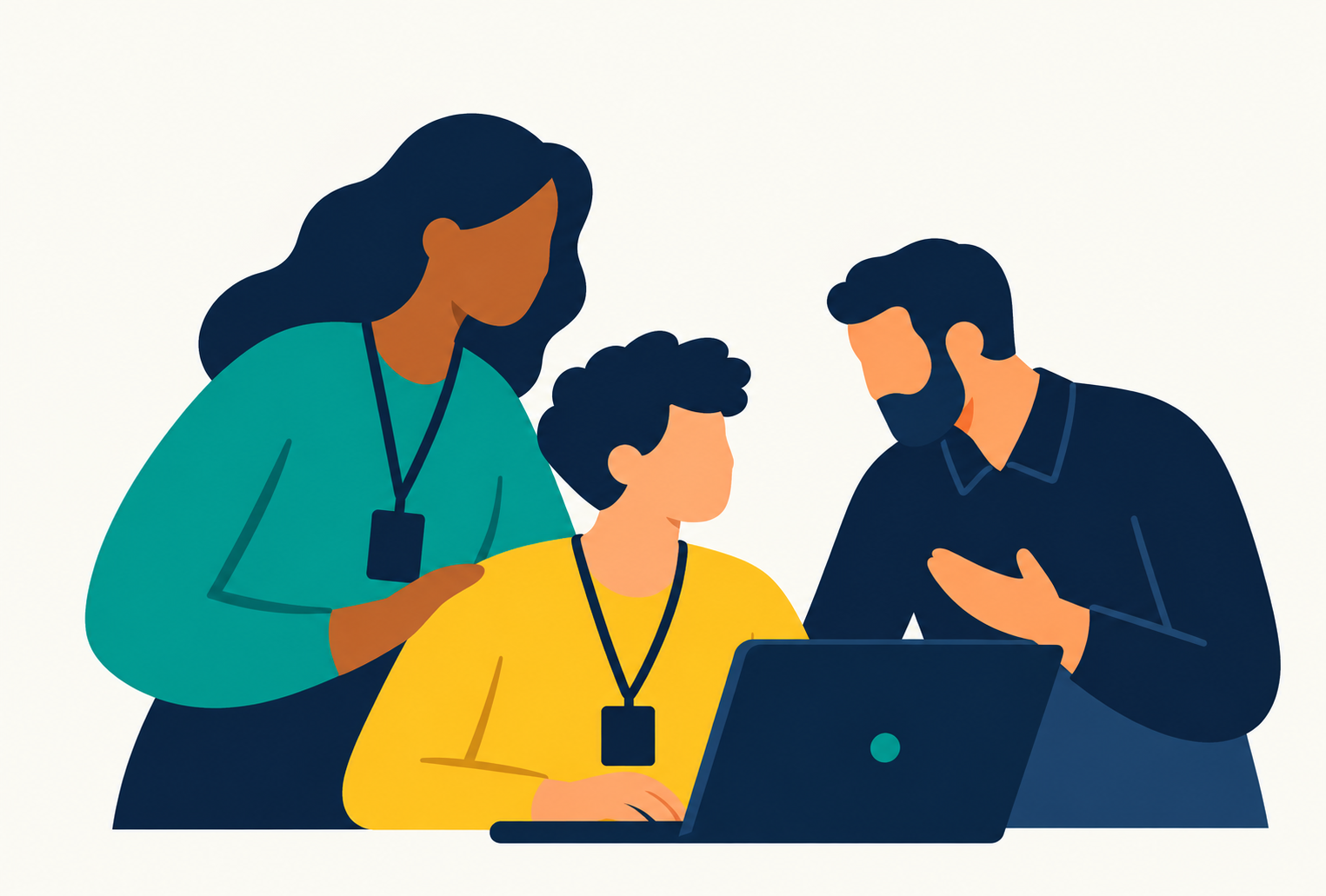 Illustration of adults supporting young learner